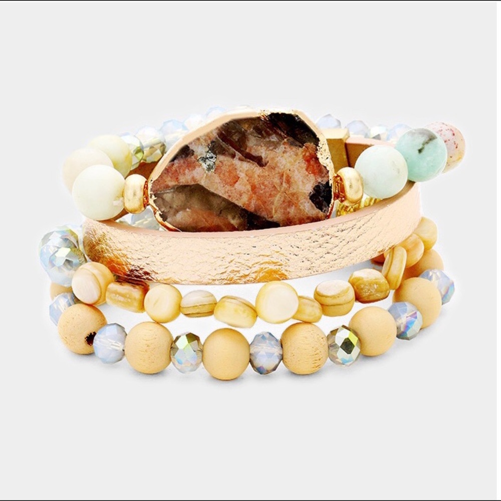 Druzy Bracelet - 4 piece set
